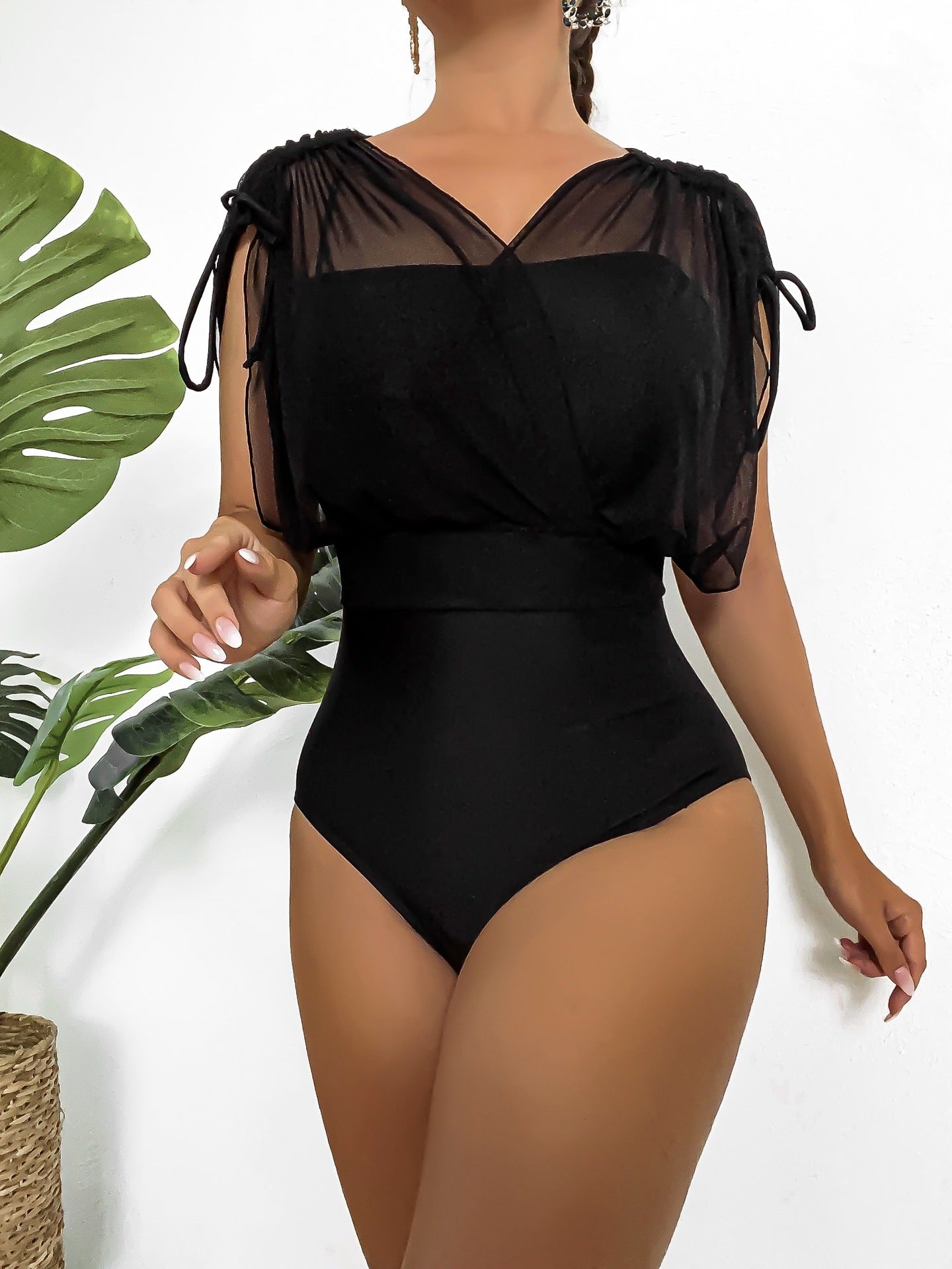 New Sexy Solid Color High-Waisted Bodysuit & Top