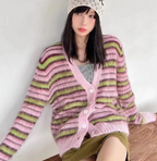 Mink Wool Loose Knit Cardigan for Relaxed Style
