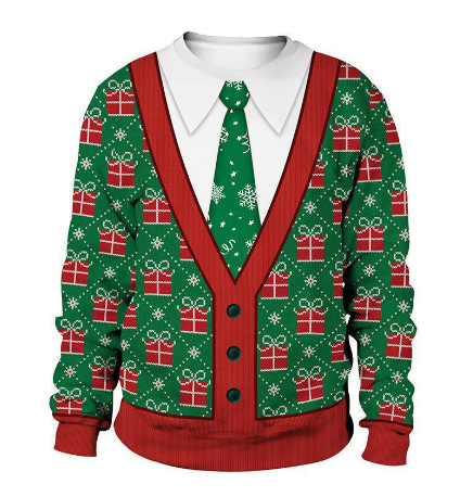Women's Christmas Animal Print Round Neck Sweater