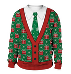 Women's Christmas Animal Print Round Neck Sweater