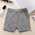 Girls' Bowknot Decor Elastic Waist Boy Shorts