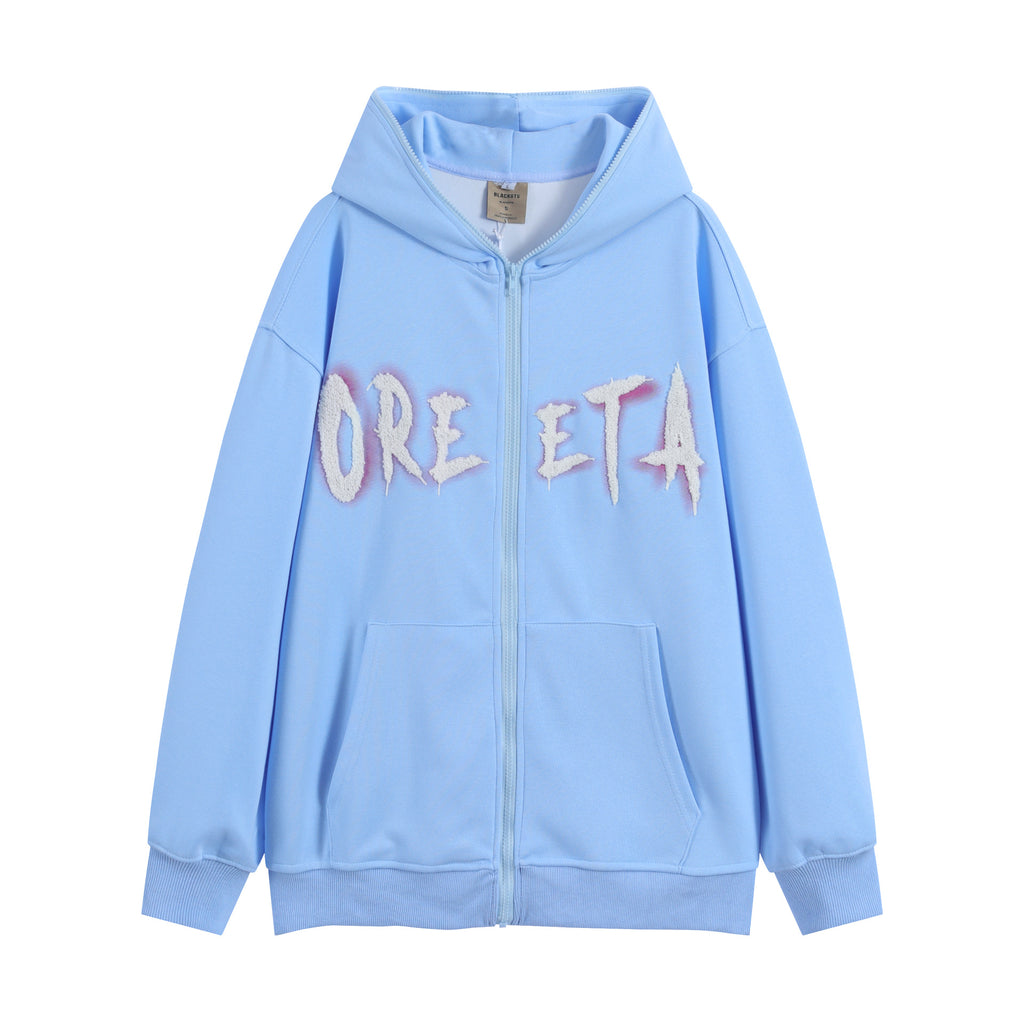 Embroidered Teddy Bear Ear Hooded Wool Coat | Streetwear