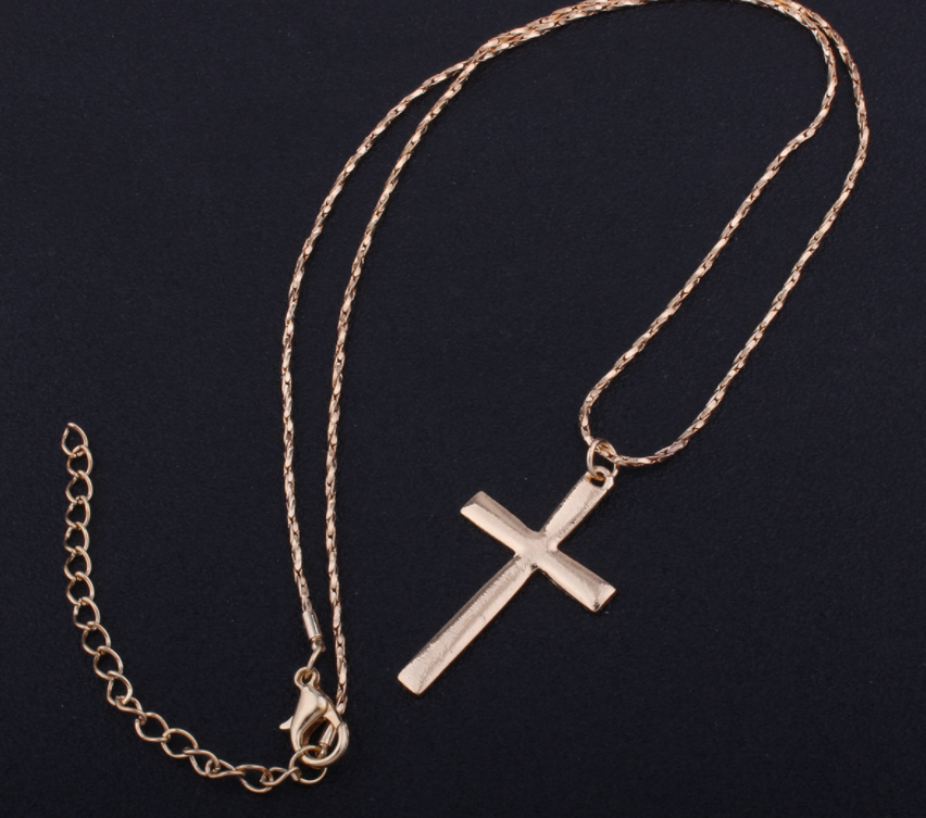 Layered Cross Pendant Necklace Set