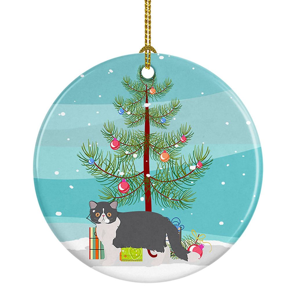 Exotic Shorthair Cat Christmas Ceramic Ornament