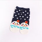 Cute Cartoon Christmas Socks for Women, Cotton Crew Length
