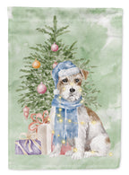 Jack Russell Terrier Wire Christmas Presents and Tree Garden Flag