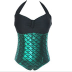 Hollow Back Mermaid One-Piece Swimsuit for Women