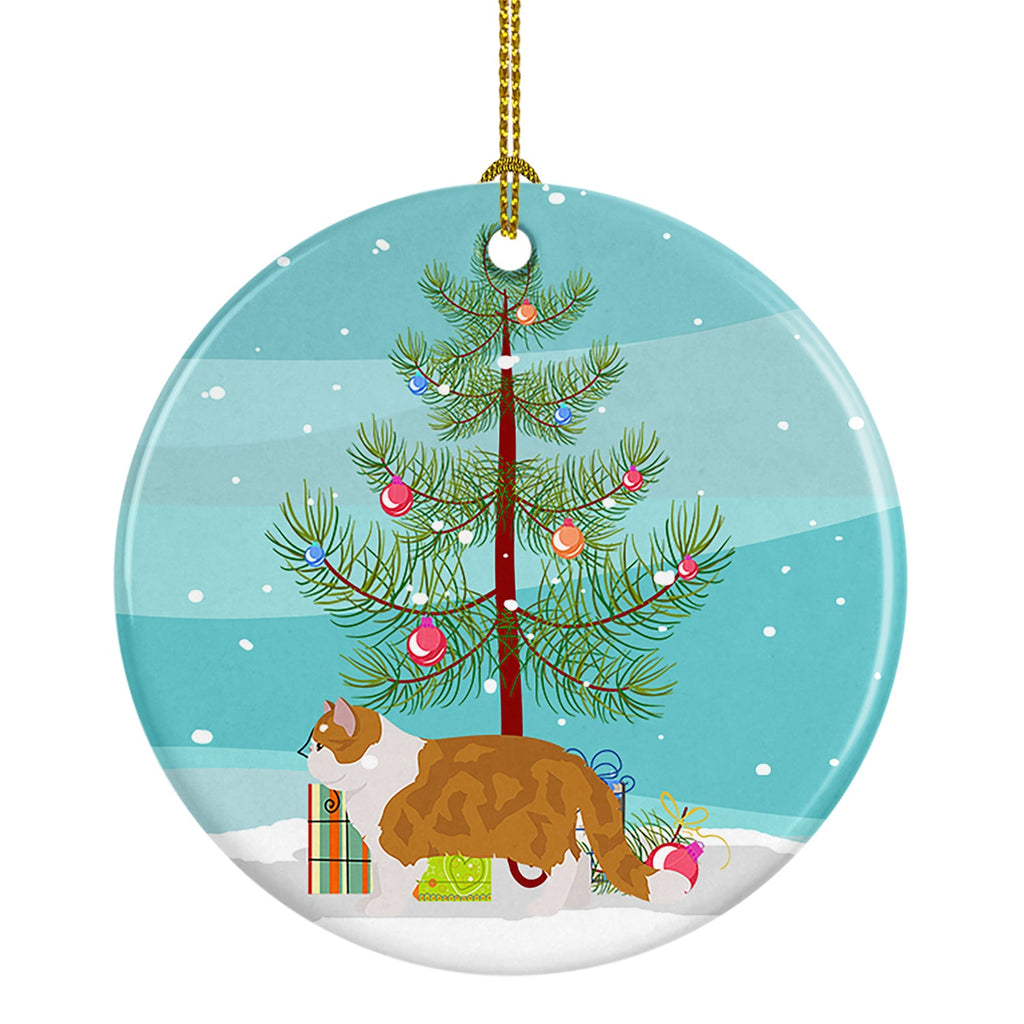 Exotic Shorthair Cat Christmas Ceramic Ornament