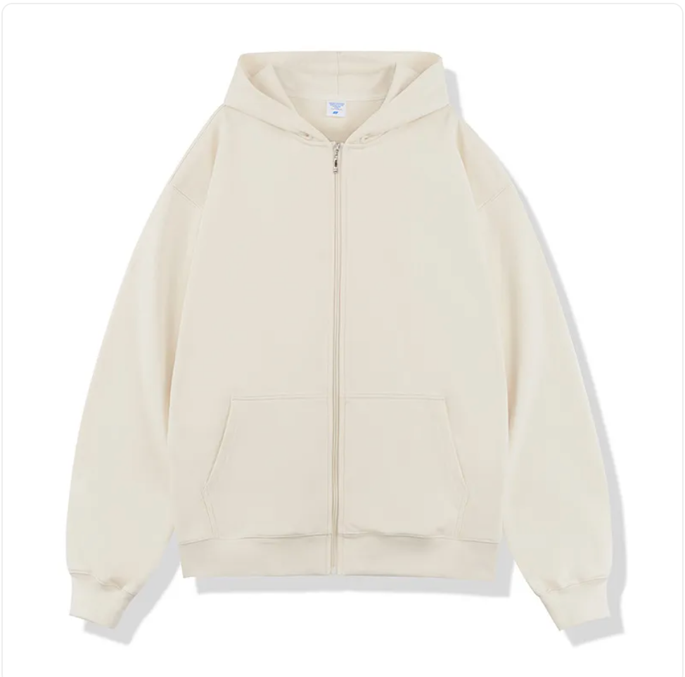 Autumn Winter Terry Hooded Zipper Sweater
