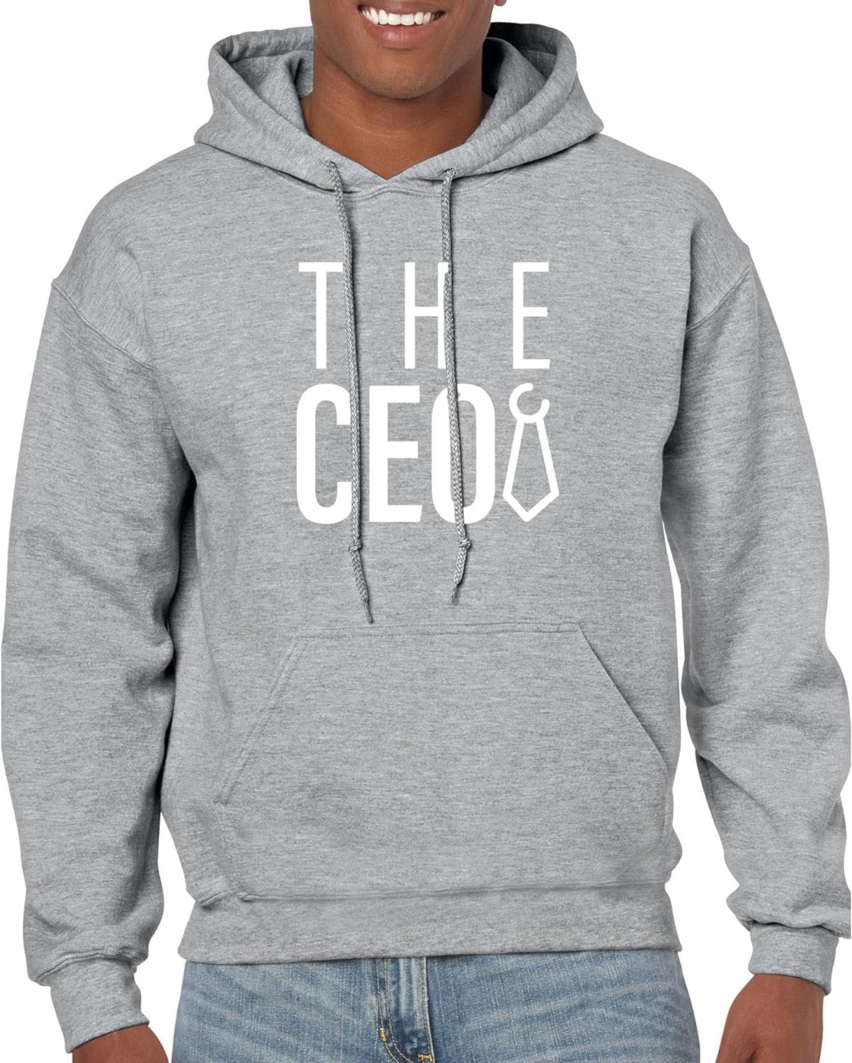 THE CEO Men’s Hoodie (as1, alpha, one_size, regular, regular, Standard, Gray, Large) | Streetwear