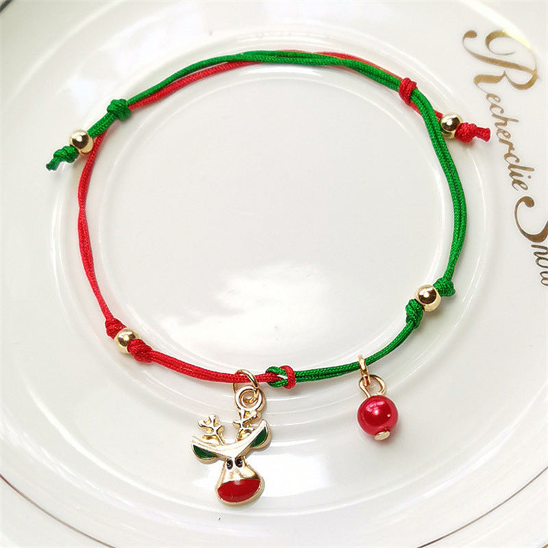 Hand-woven Christmas Ornaments Bracelet for Women