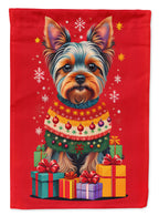 Yorkshire Terrier Holiday Christmas House Flag