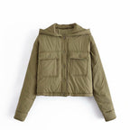 Ladies Hooded Cotton Jacket in Polyester Fashion