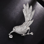 Zircon Hummingbird Bird Brooch Pin