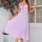 Corset Slit Lace-Up Midi Dress