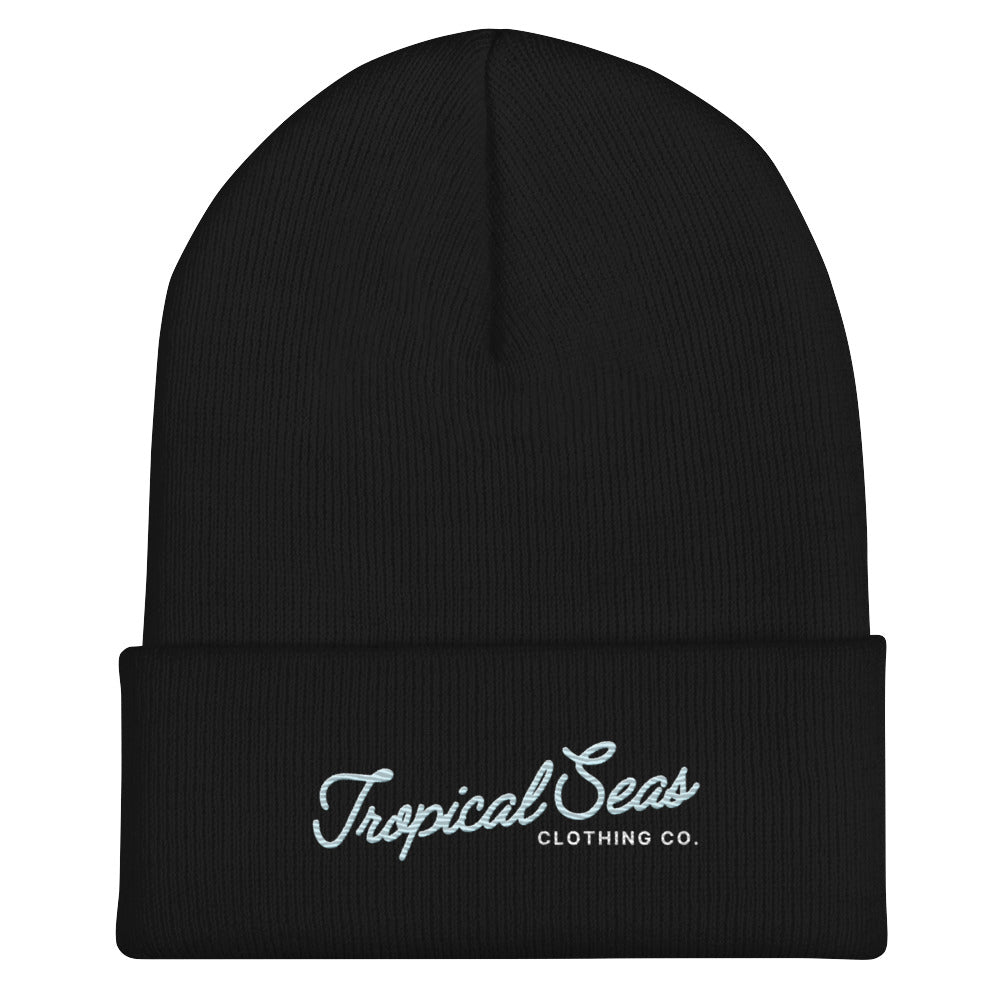 Fancy Tropical Seas Cuffed Beanie | Embroidered Cap