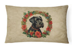 Giant Schnauzer Christmas Flowers Throw Pillow