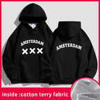 Amsterdam Unisex Hoodie - Black Oversized Sweatshirt | Streetwear