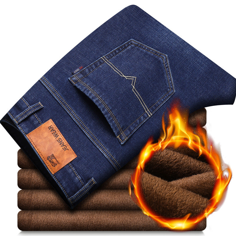 Warm Oversized Slim Straight Winter Fleece Trousers