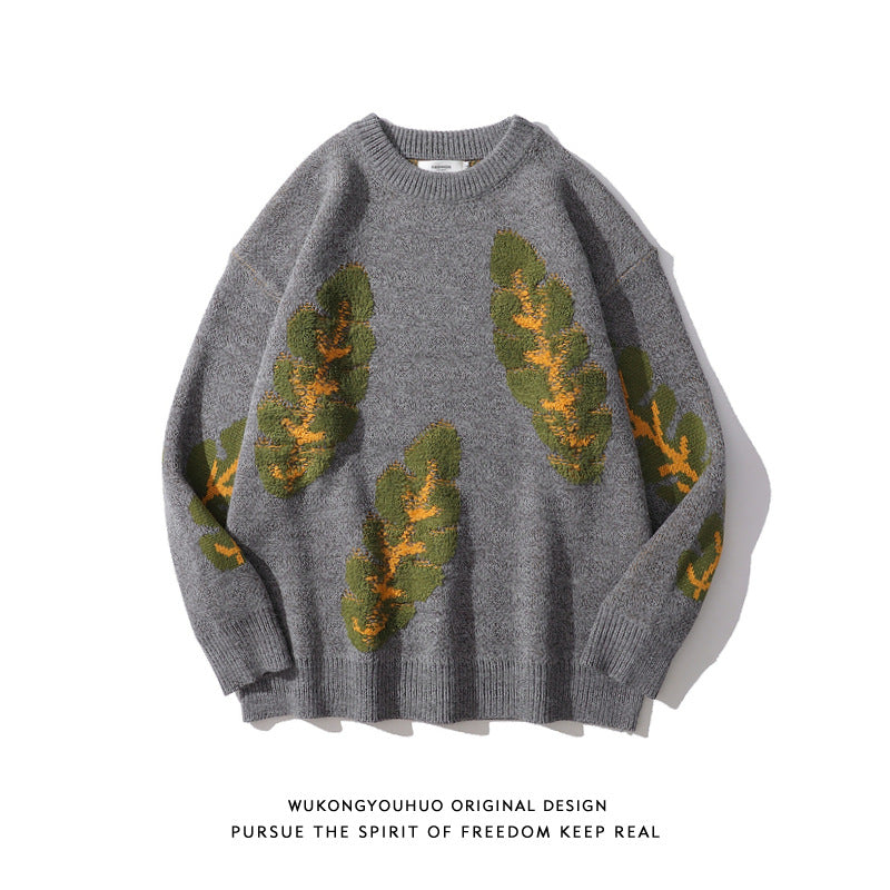 Abstract Jacquard Heavy Sweater for Couples
