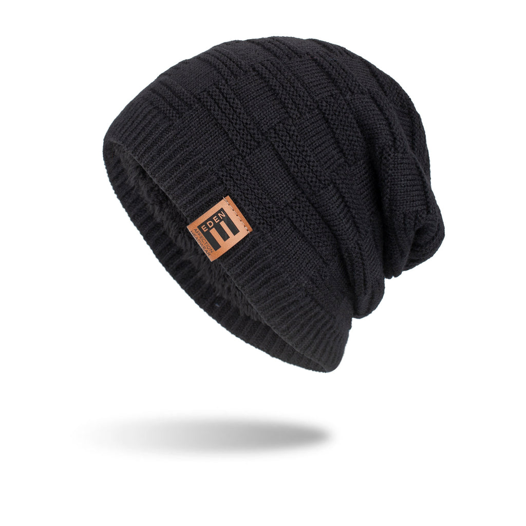 Korean Style Trendy Knitted Wool Hat for Men | Embroidered Cap