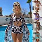 2023 New Women's 3-Piece Bikini Set with Print