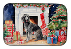 Scottish Deerhound Cozy Christmas Dish Drying Mat