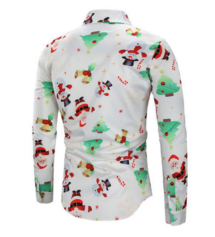 Christmas Men's Loose Fit Printed Long Sleeve Shirt