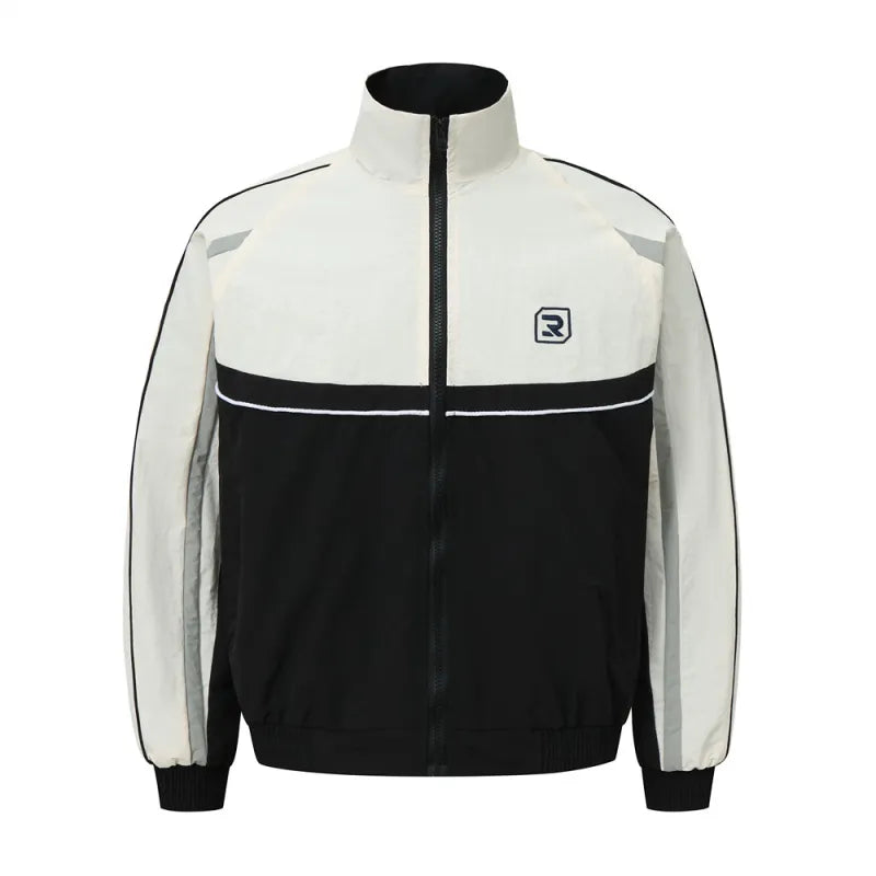 Fashion Stitching Stand-up Collar Jacket Men