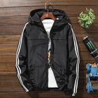Striped Slim Jacket with Zip Closure