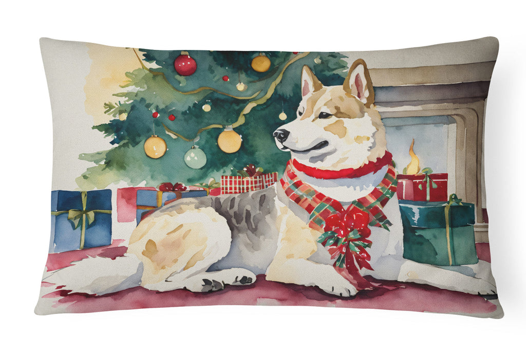 Akita Christmas Throw Pillow