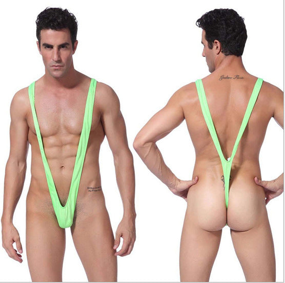 Men's Leopard Sling Thong Bodysuit