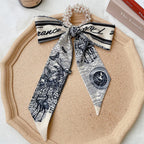 Trendy Pearl Ribbon Scarf Hair Band for Women