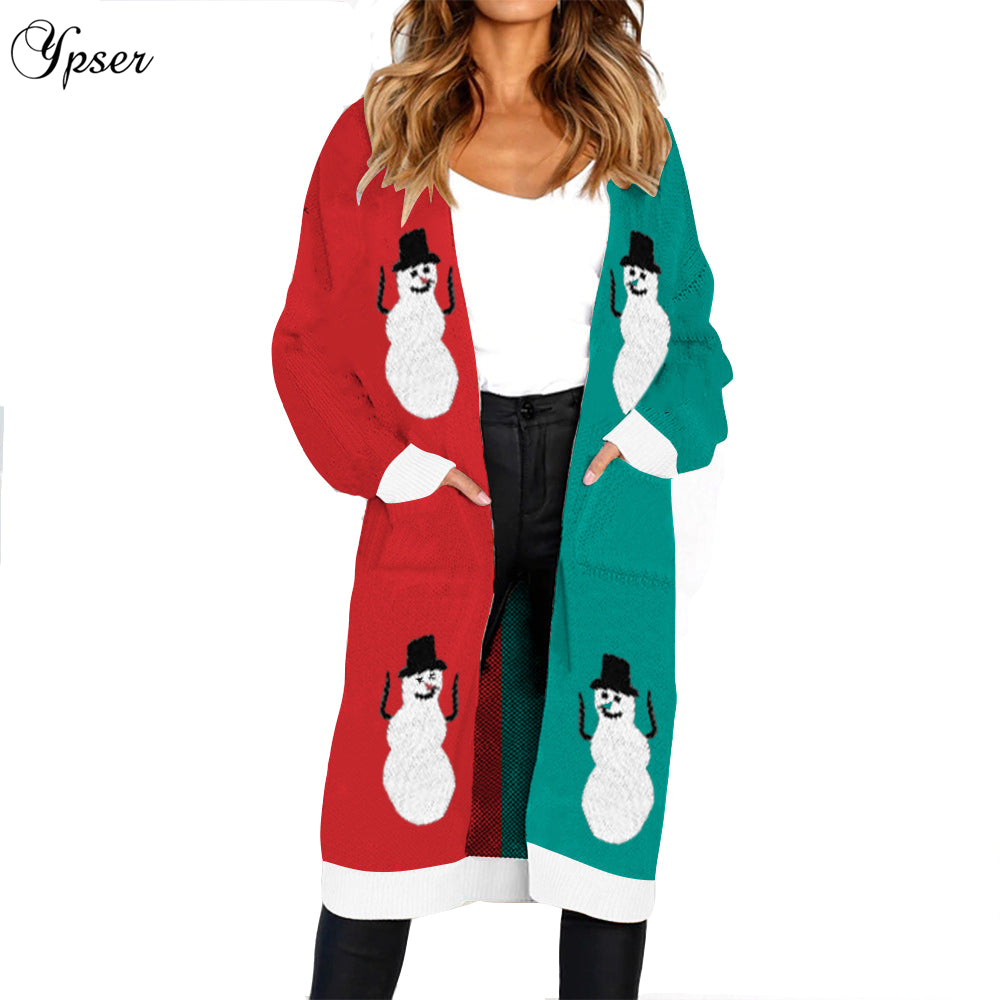 Leopard Print Long Cardigan for Women - Holiday Sweater
