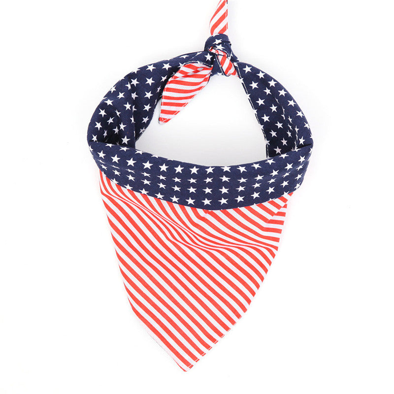 American Flag Pet Triangle Scarf and Towel for Dogs