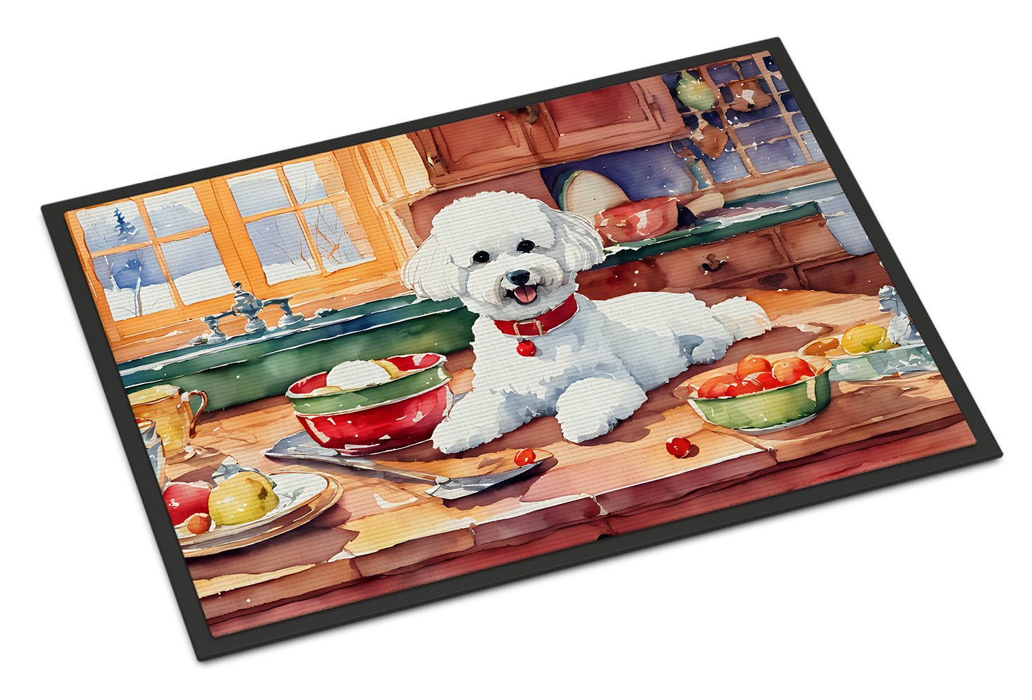 Bichon Frise Christmas Cookies Doormat