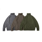 Retro Loose Knitted Solid Color Turtleneck Sweater