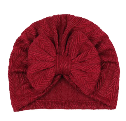 Baby Beanie Cap with Bow | Embroidered Cap