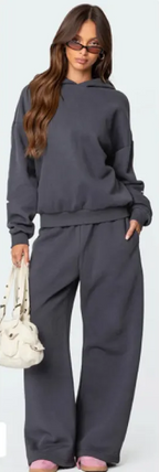 Suit Plus Fleece Hoodie Casual Sports Two-piece Set | Streetwear
