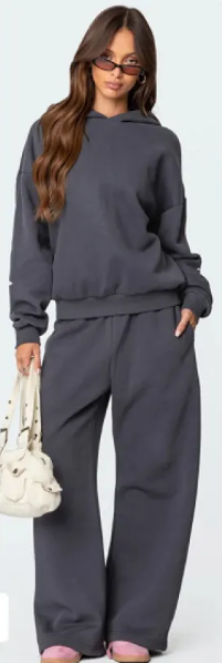Suit Plus Fleece Hoodie Casual Sports Two-piece Set | Streetwear