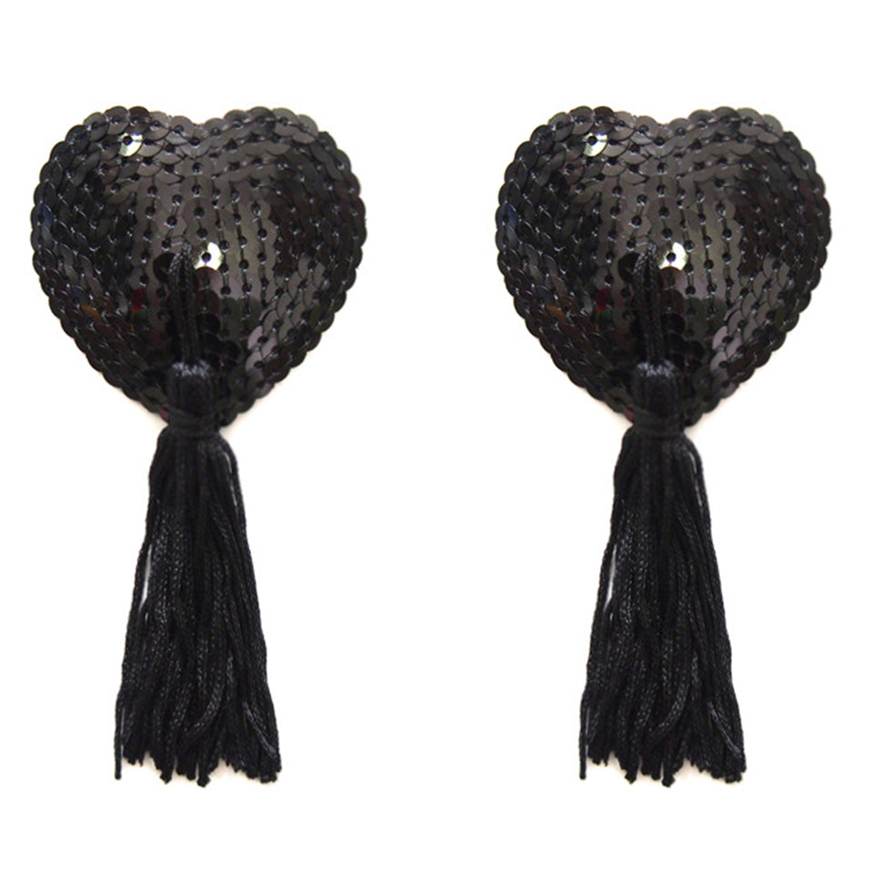 Heart Shaped Sequin Breast Patches for Lingerie