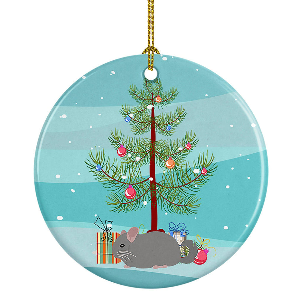 Agouti Chinchilla Merry Christmas Ceramic Ornament