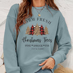 Women's Fleece Printed Pullover Christmas Sweater | Streetwear