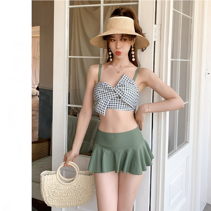 Women's Chic Skirted Two-Piece Swimsuit for Slimming