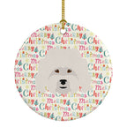Bolognese Merry Christmas Ceramic Ornament