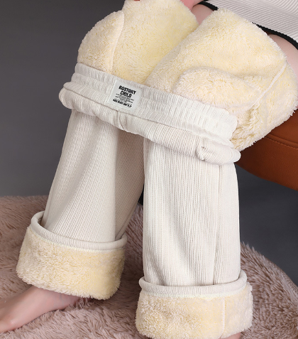 Warm Wide-Leg Fleece Trousers for Women (Casual Fit)