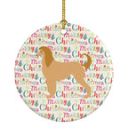 Afghan Hound Merry Christmas Ceramic Ornament
