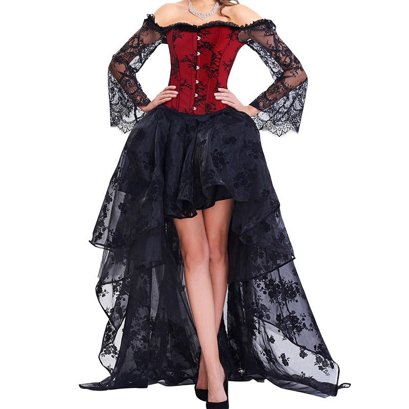 Day the Dead Corset & Lace Skirt Two-Piece Set