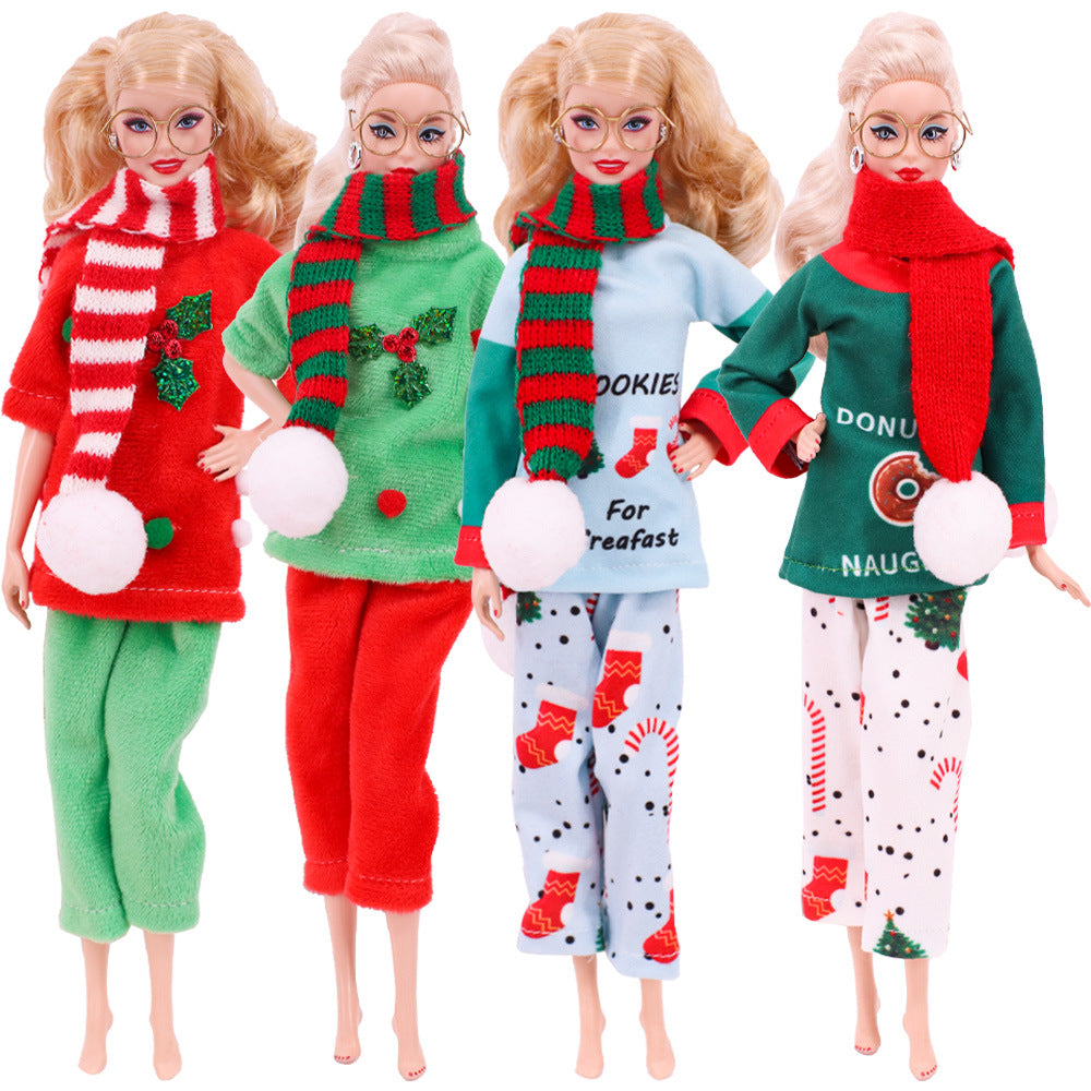 New Christmas Shelf Elf Doll Winter Pajamas Set