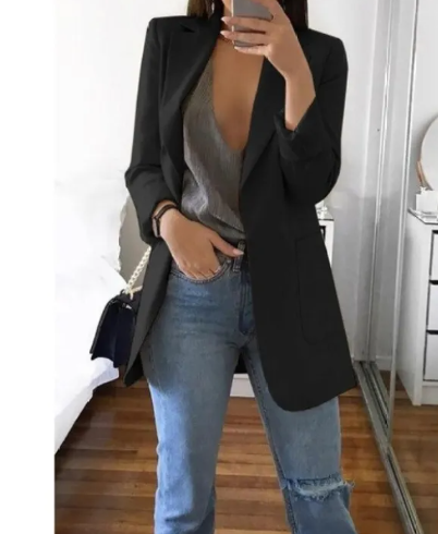 Slim Lapel Cardigan Blazer